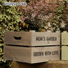 Personalised Square Wooden Garden Crate with Sunflower Seeds