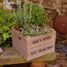 Personalised Wooden Garden Crate with Herb Seeds - Square