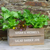 Personalised Wooden Garden Crate with Salad Seeds - Large