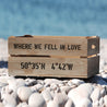 Personalised Wooden Crate with Coordinates - Large