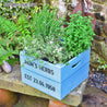 Personalised Wooden Garden Crate with Herb Seeds - Square