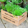 Personalised Wooden Garden Crate with Herb Seeds - Large